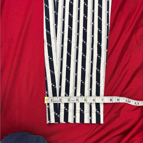 Zara Navy and White Striped Straight Leg Jeans - Picture 3 of 5